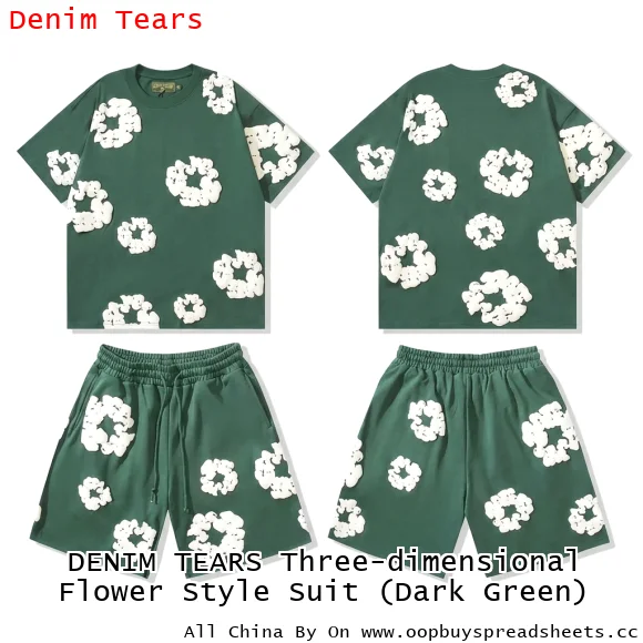 DENIM TEARS Three-dimensional Flower Style Suit (Dark Green)
