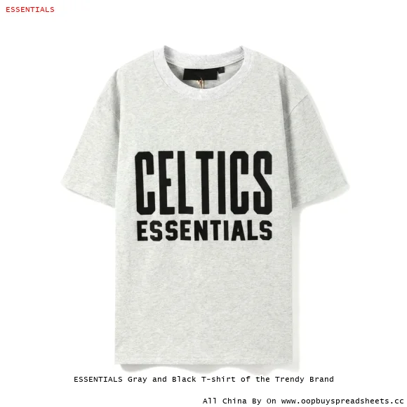 ESSENTIALS Gray and Black T-shirt of the Trendy Brand