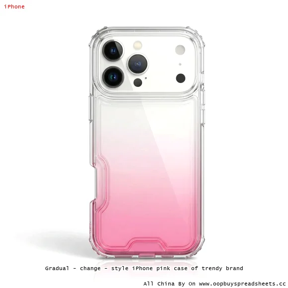 Gradual - change - style iPhone pink case of trendy brand