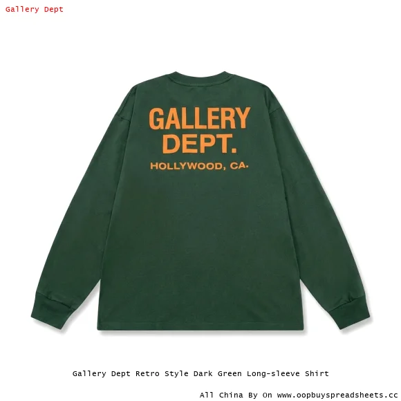 Gallery Dept Retro Style Dark Green Long-sleeve Shirt