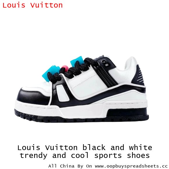 Louis Vuitton black and white trendy and cool sports shoes