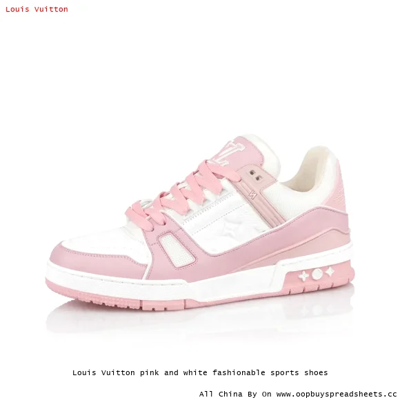 Louis Vuitton pink and white fashionable sports shoes