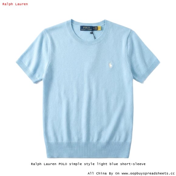 Ralph Lauren POLO simple style light blue short-sleeve