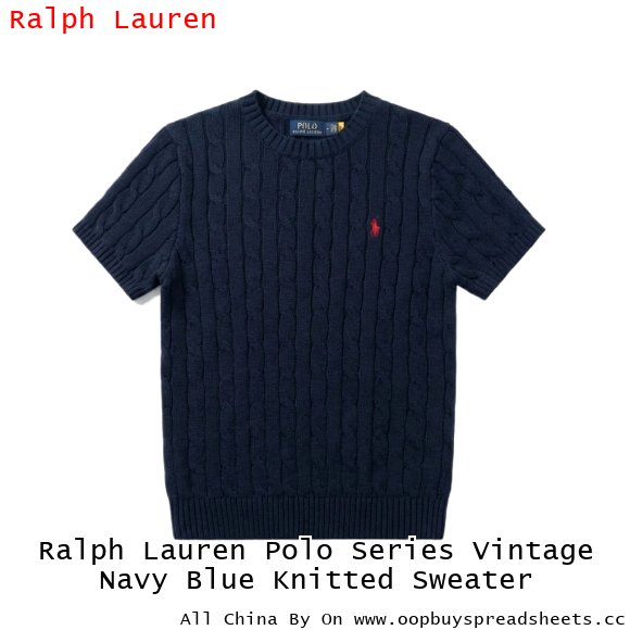 Ralph Lauren Polo Series Vintage Navy Blue Knitted Sweater
