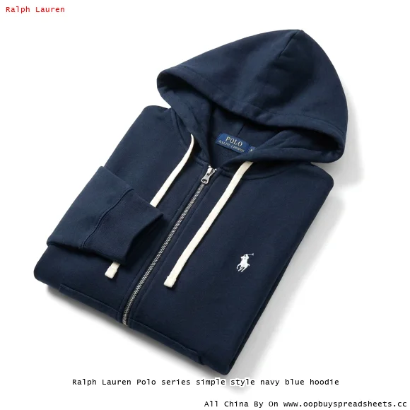Ralph Lauren Polo series simple style navy blue hoodie
