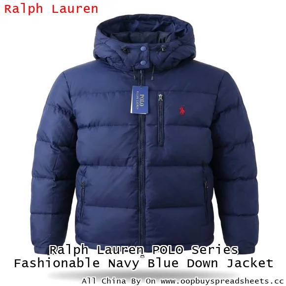 Ralph Lauren POLO Series Fashionable Navy Blue Down Jacket