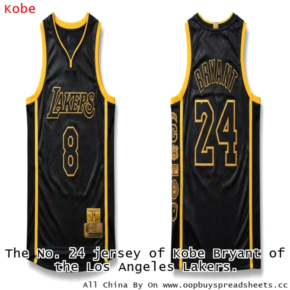 The No. 24 jersey of Kobe Bryant of the Los Angeles Lakers.