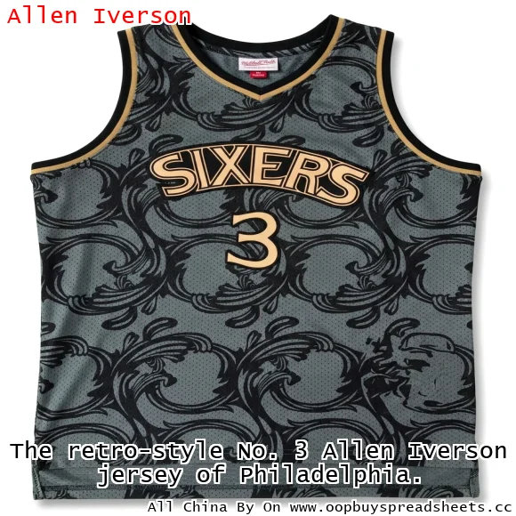 The retro-style No. 3 Allen Iverson jersey of Philadelphia.