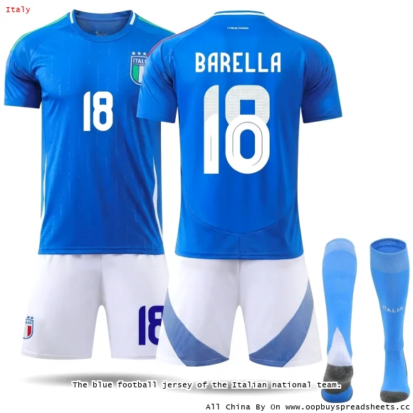 The blue football jersey of the Italian national team.