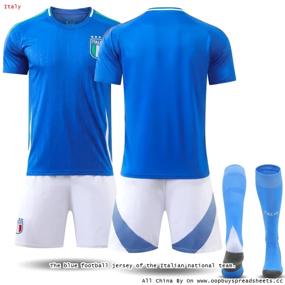 The blue football jersey of the Italian national team.