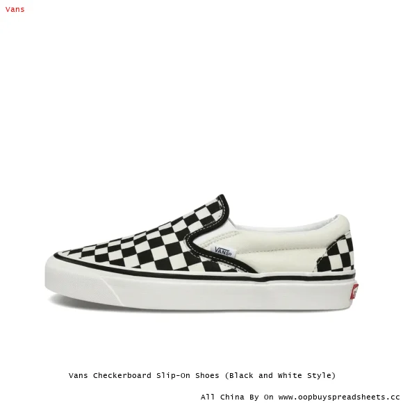 Vans Checkerboard Slip-On Shoes (Black and White Style)