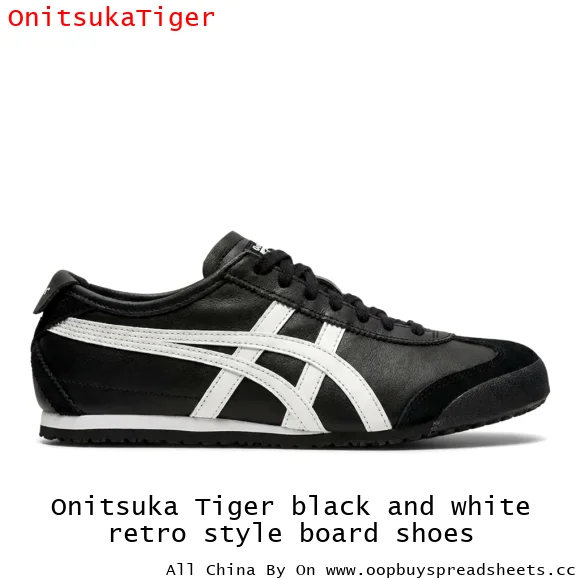 Onitsuka Tiger black and white retro style board shoes