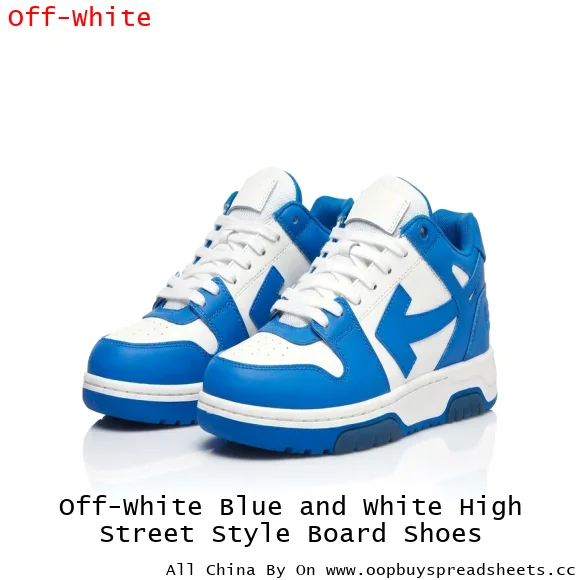 Off-White Blue and White High Street Style Board Shoes