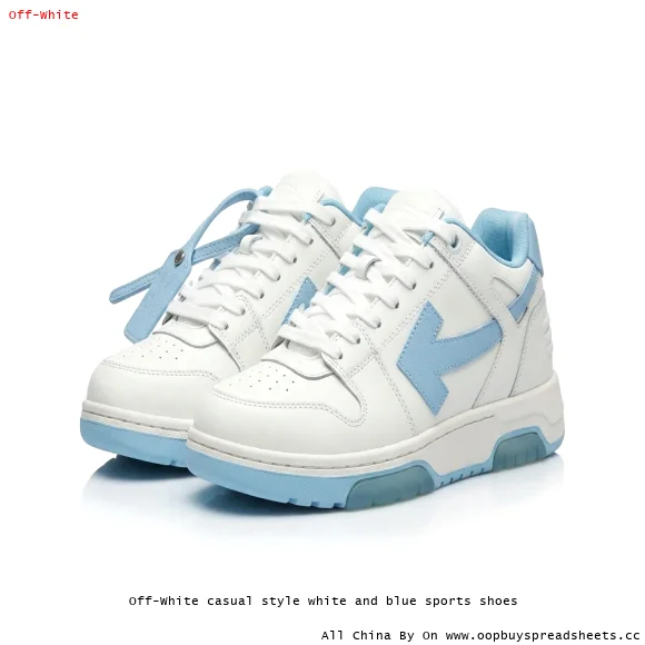 Off-White casual style white and blue sports shoes
