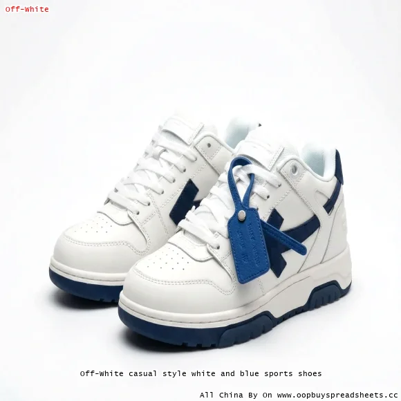 Off-White casual style white and blue sports shoes