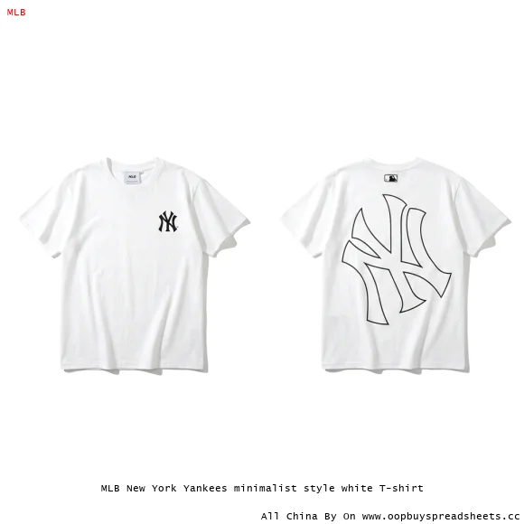 MLB New York Yankees minimalist style white T-shirt