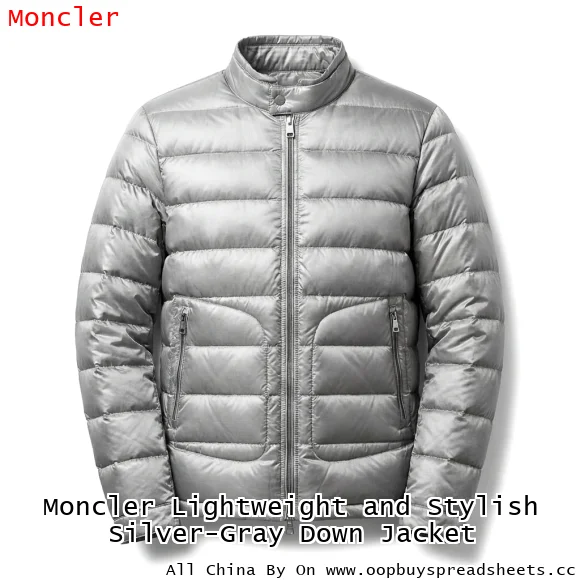 Moncler Lightweight and Stylish Silver-Gray Down Jacket