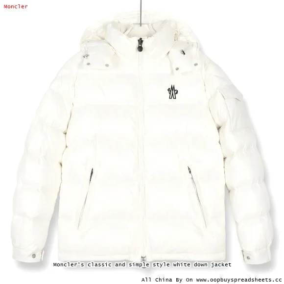 Moncler's classic and simple style white down jacket