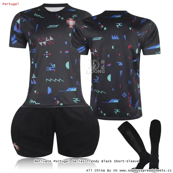 Motivate Portugal Series Trendy Black Short-Sleeve