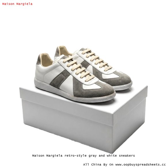 Maison Margiela retro-style gray and white sneakers