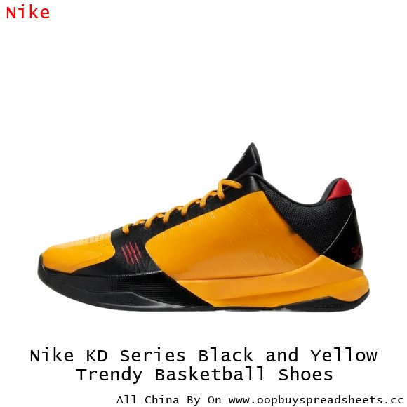Nike KD Series Black and Yellow Trendy Basketball Shoes