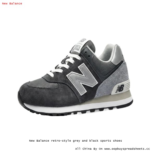 New Balance retro-style grey and black sports shoes