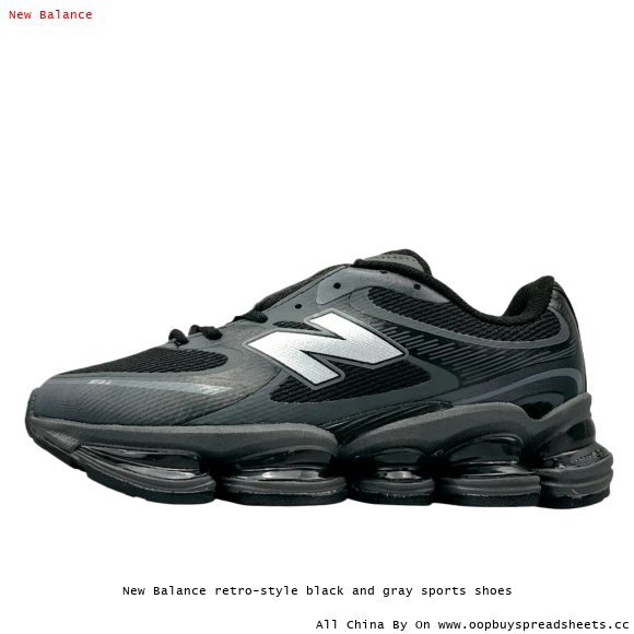 New Balance retro-style black and gray sports shoes