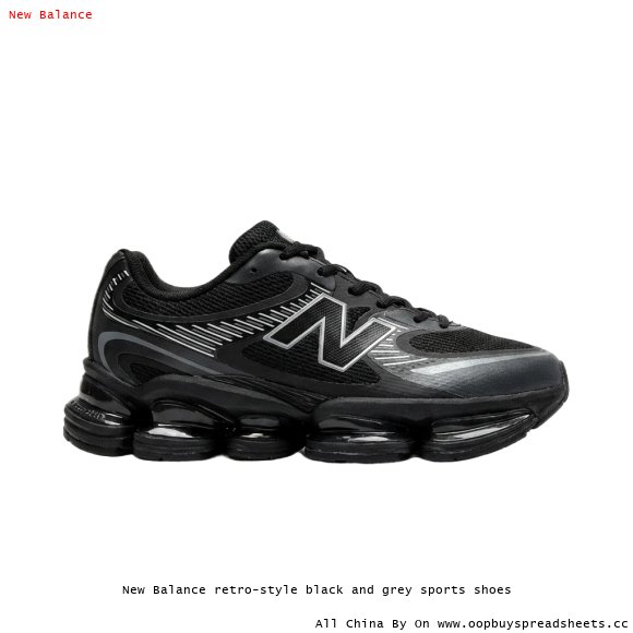 New Balance retro-style black and grey sports shoes
