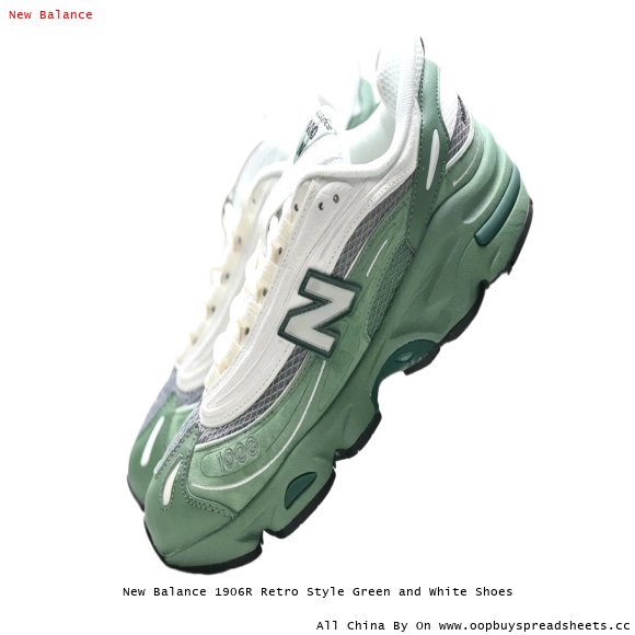 New Balance 1906R Retro Style Green and White Shoes