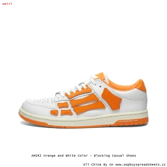 AMIRI Orange and White Color - Blocking Casual Shoes