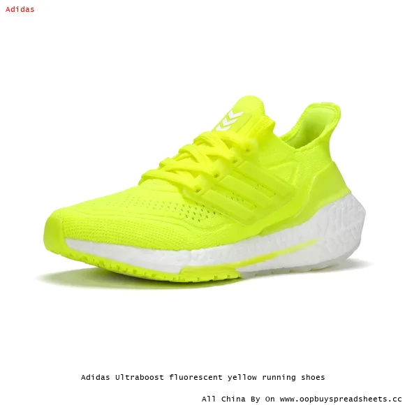 Adidas Ultraboost fluorescent yellow running shoes