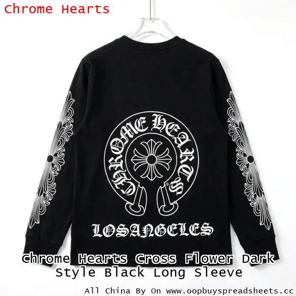 Chrome Hearts Cross Flower Dark Style Black Long Sleeve