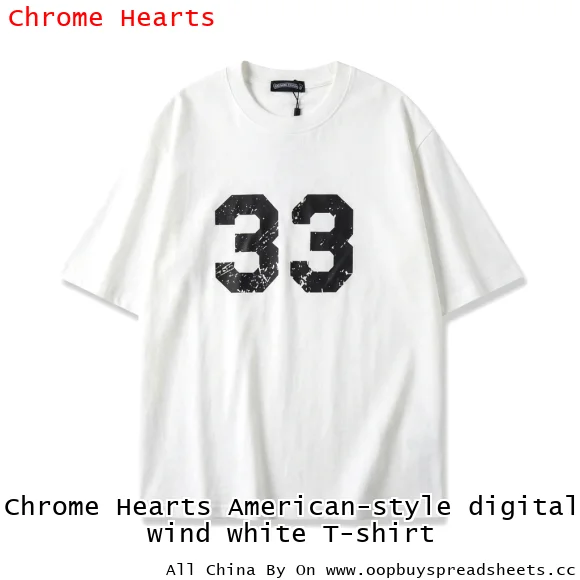 Chrome Hearts American-style digital wind white T-shirt