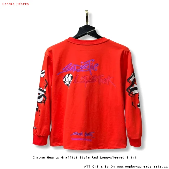 Chrome Hearts Graffiti Style Red Long-sleeved Shirt