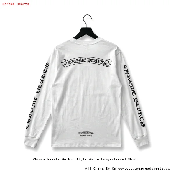 Chrome Hearts Gothic Style White Long-sleeved Shirt