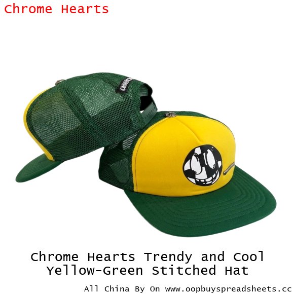 Chrome Hearts Trendy and Cool Yellow-Green Stitched Hat
