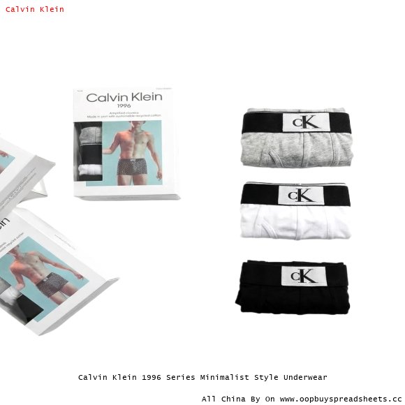 Calvin Klein 1996 Series Minimalist Style Underwear