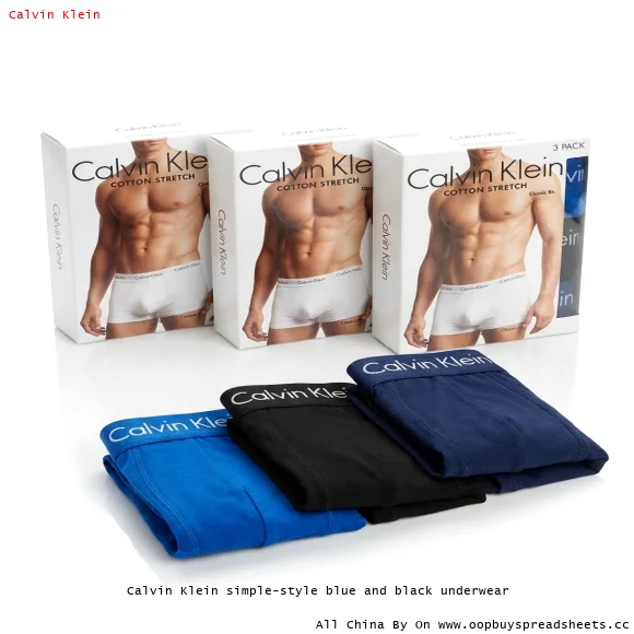 Calvin Klein simple-style blue and black underwear