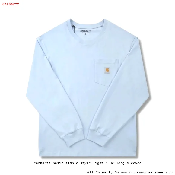 Carhartt basic simple style light blue long-sleeved