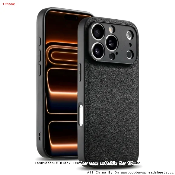 Fashionable black leather case suitable for iPhone