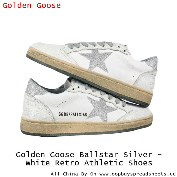 Golden Goose Ballstar Silver - White Retro Athletic Shoes