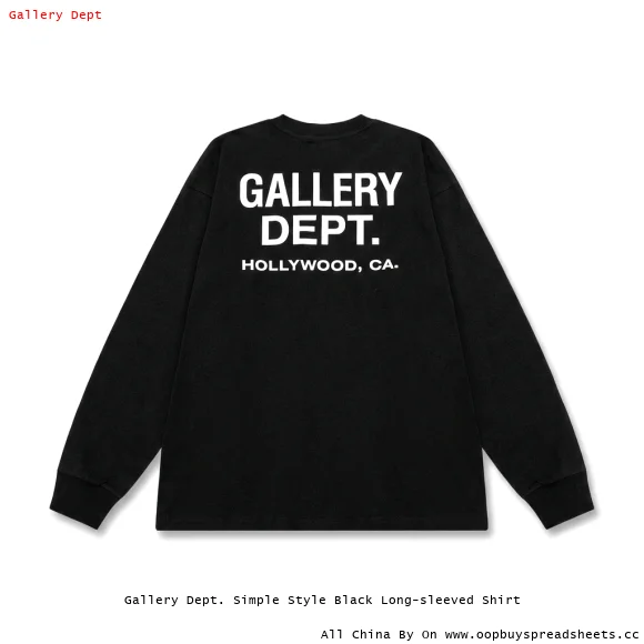 Gallery Dept. Simple Style Black Long-sleeved Shirt