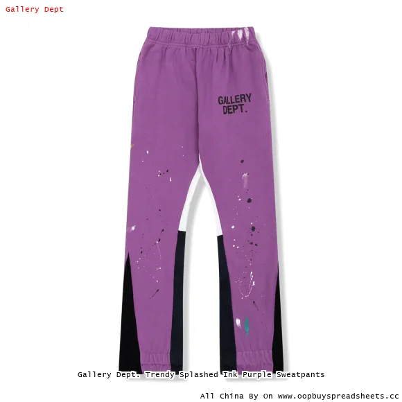 Gallery Dept. Trendy Splashed Ink Purple Sweatpants