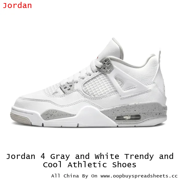 Jordan 4 Gray and White Trendy and Cool Athletic Shoes