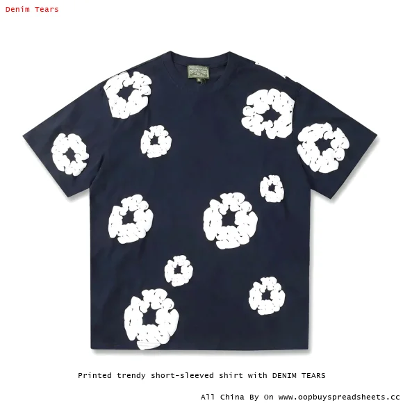 Printed trendy short-sleeved shirt with DENIM TEARS