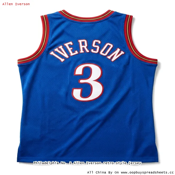 Philadelphia No. 3 Allen Iverson retro-style jersey