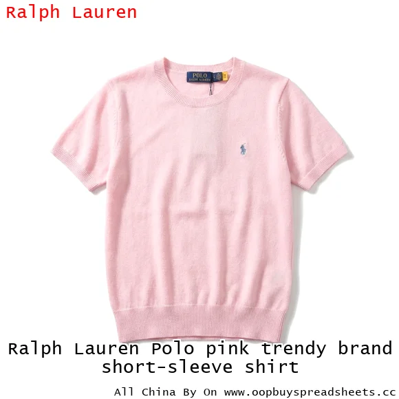 Ralph Lauren Polo pink trendy brand short-sleeve shirt