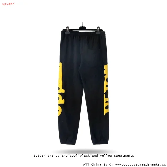 Sp5der trendy and cool black and yellow sweatpants