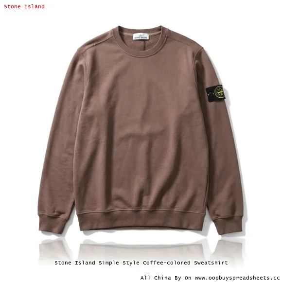 Stone Island Simple Style Coffee-colored Sweatshirt
