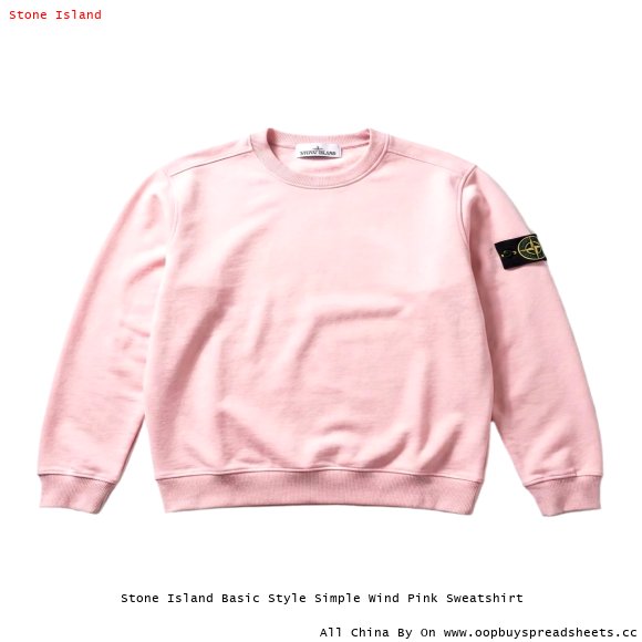 Stone Island Basic Style Simple Wind Pink Sweatshirt